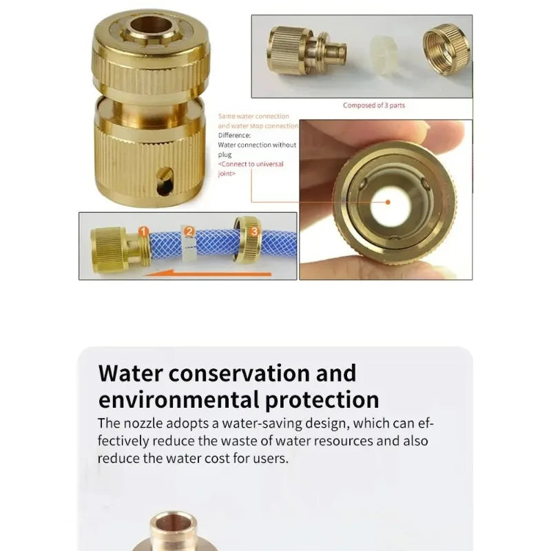 4-Way High Pressure Quick Connect Water Coupling Adapter Water Hose Connector Axl