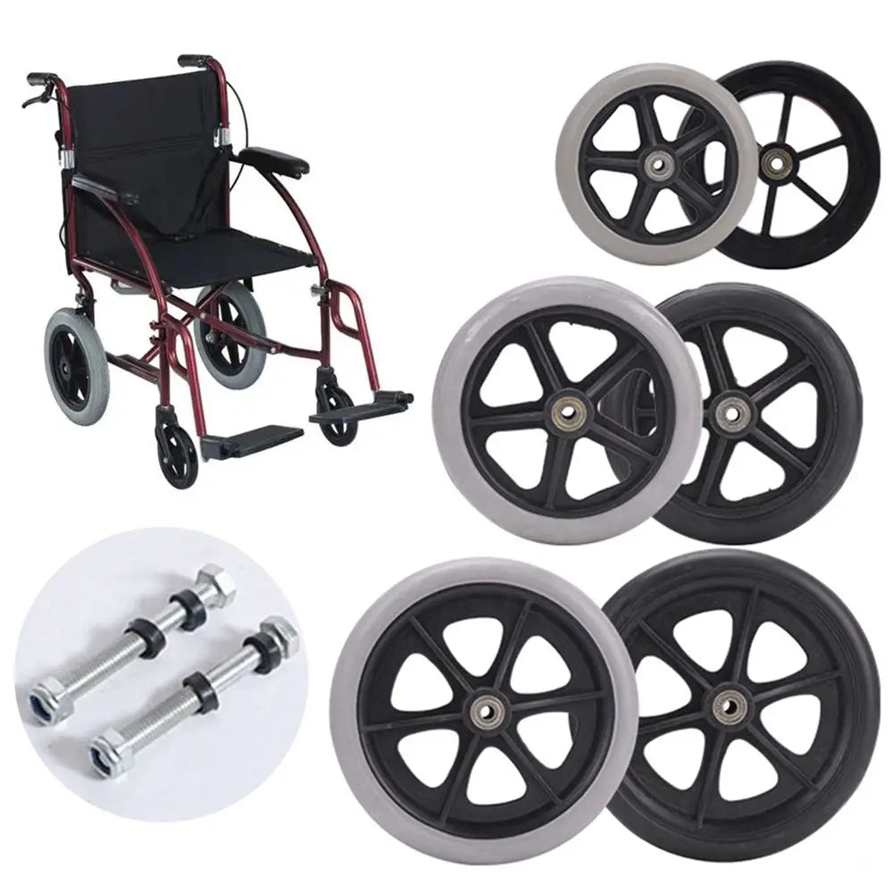 6-Inch Wheelchair Front Castor Solid Tire Replacement Wheel Wheelchair Castor Wheel Axl