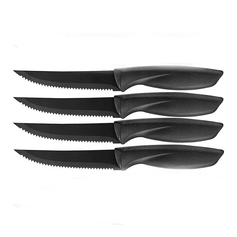 YRIDEFE Serrated Steak Knife Set – Stainless Steel 2/4/6/8 Pc Steak Knife Set Axl 4pcs