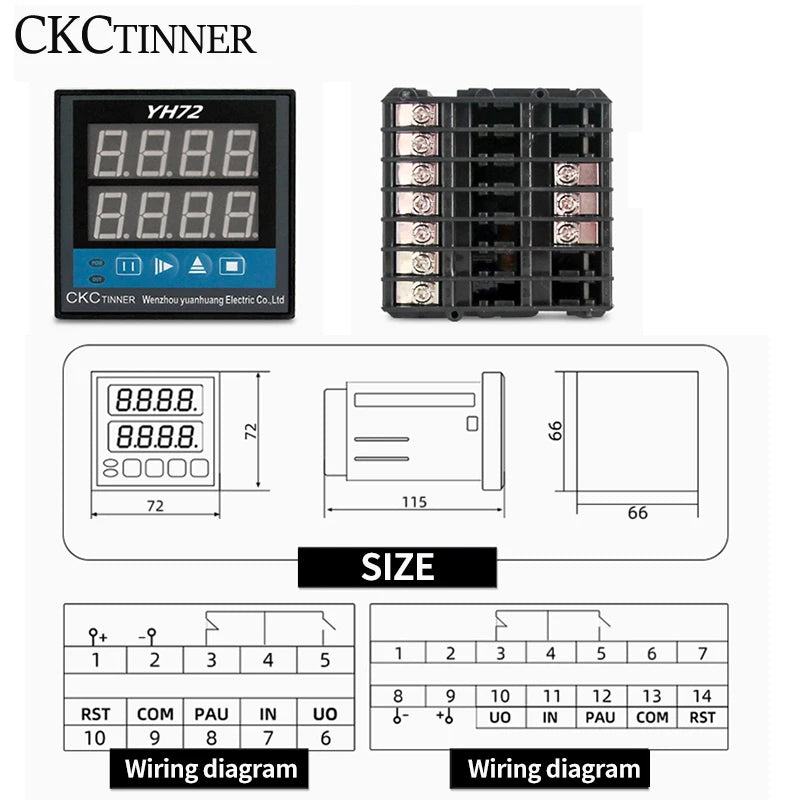 ZN72 Digital Time Relay Counter 12V–380V Multifunction Timer Digital Timer Relay Axl