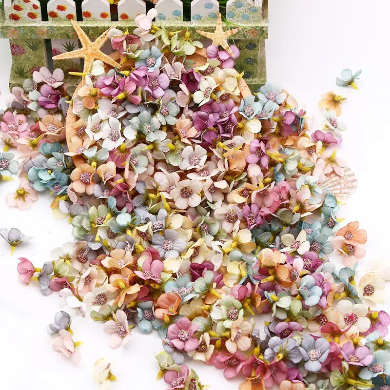 Silk Artificial Daisy Flower Heads 50/100 Pcs – Multicolor Decor Artificial Flower Heads Axl