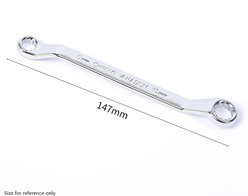 Double End Offset Ring Spanner – Chrome Vanadium Steel Wrench Box End Wrench Axl 8-10mm