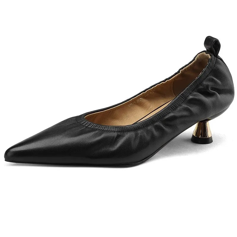 Women's Kitten Heel Pumps – Pointed Toe Slip-On Work Shoes Kitten Heel Pumps Axl