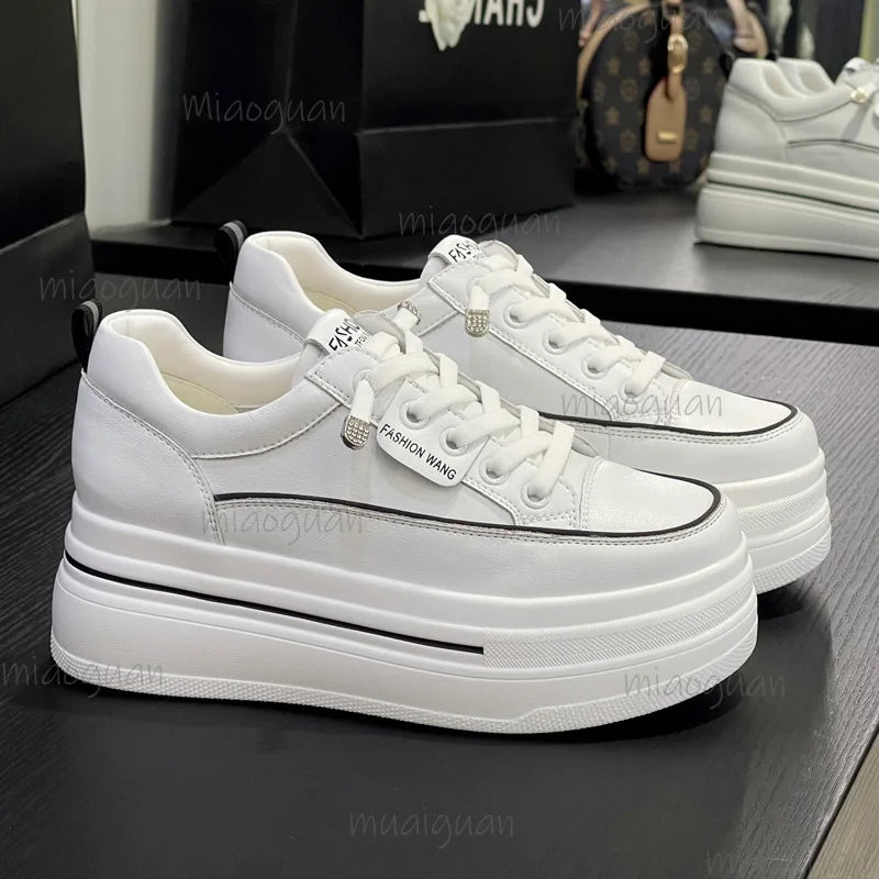 Women's 7CM Platform Sneakers – Slip-On Height Boosting Shoes Platform Sneakers Axl