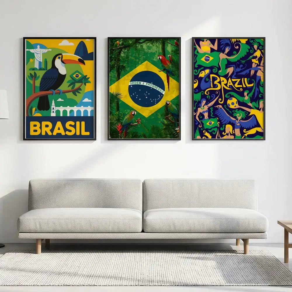 Brazil Theme Art Poster – HD Waterproof Sticky Wall Print Wall Art Poster Axl