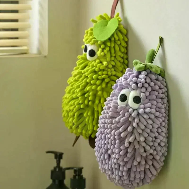 Chenille Hand Towel – Fruit Shaped Hanging Washcloth for Kitchen Decorative Hand Towel Axl