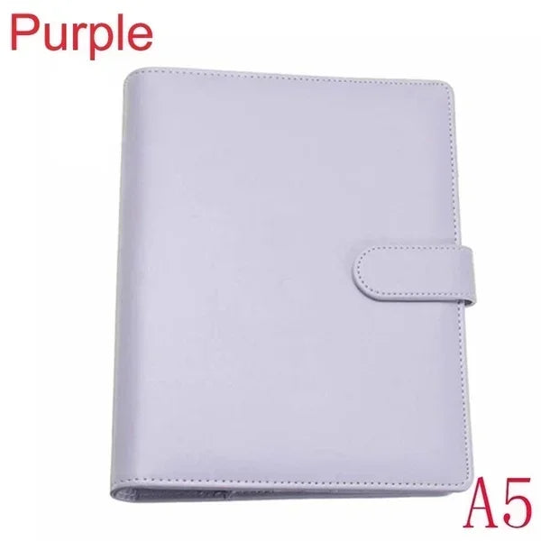 Vintage PU Leather Ring Binder Notebook Cover A5 & A6 Ring Binder Notebook Cover Axl A5 purple