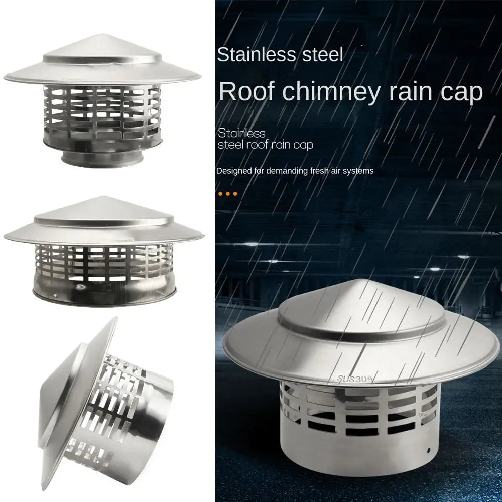 Stainless Steel Chimney Cap 75–200mm | Roof Duct Vent Cover Chimney Vent Cap Axl