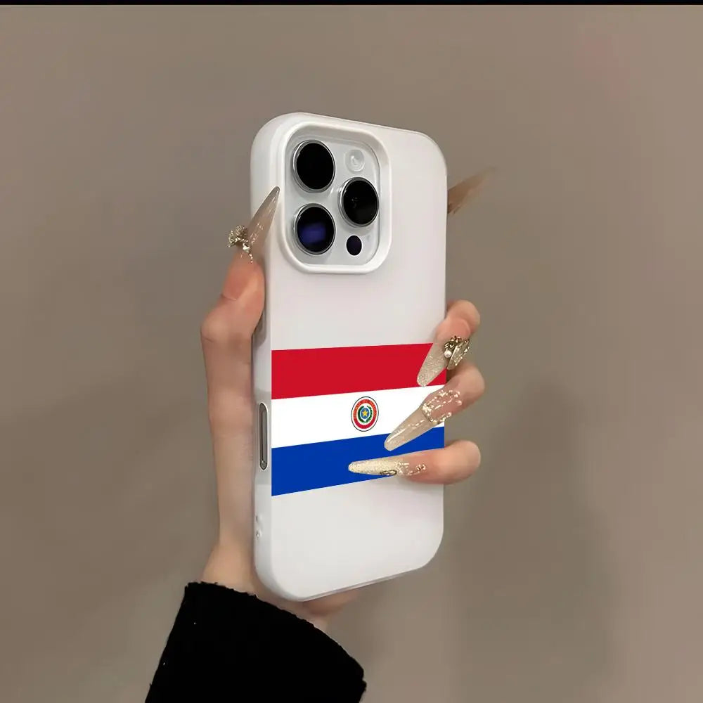 Paraguay Flag iPhone Case 2-in-1 Card Holder | iPhone 13–17 Phone Case Axl White3 iPhone17 Pro Max