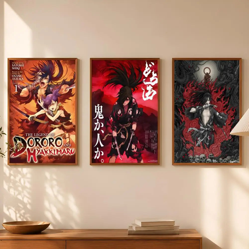 Dororo Anime Self-Stick PVC Wall Poster – HD Waterproof Art Anime Wall Poster Axl