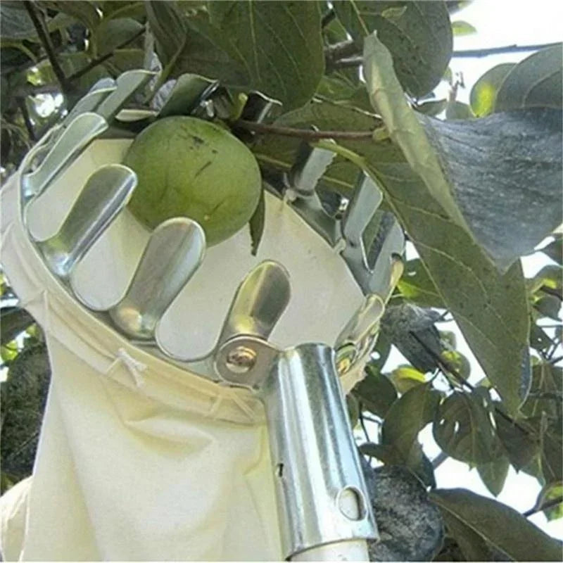 Metal Fruit Picker with Catcher Pouch – Apple, Peach & Pear Fruit Picker Tool Axl