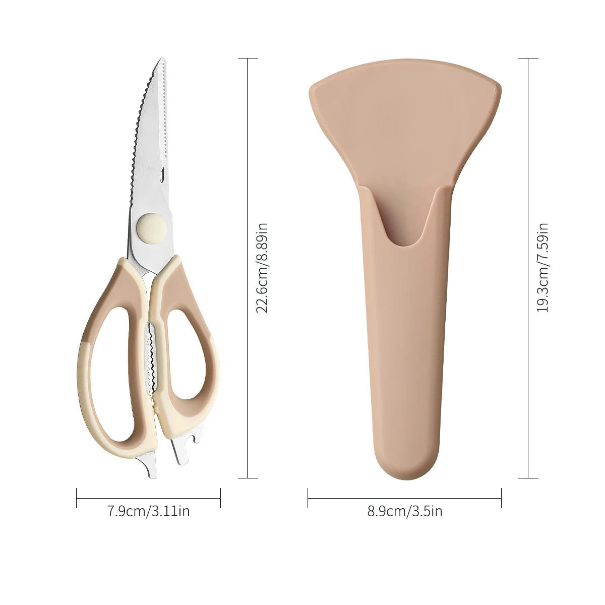 SHENJIU Take-Apart Kitchen Shears with Magnetic Holder | Bone Scissors Kitchen Shears Axl