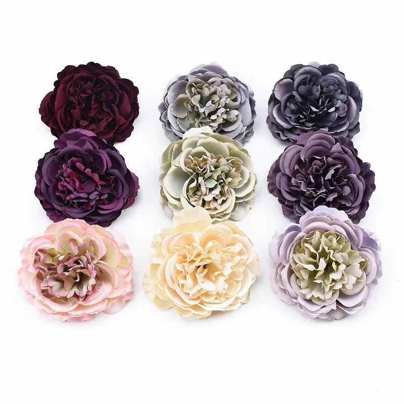 Silk Peony Artificial Flower Heads 5/10 Pcs – Wedding & Home Decor Artificial Silk Flowers Axl