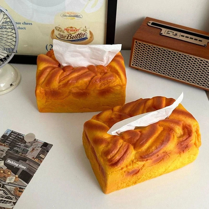 Bread Toast Tissue Box – Funny Novelty Napkin Holder Decor Novelty Tissue Holder Axl