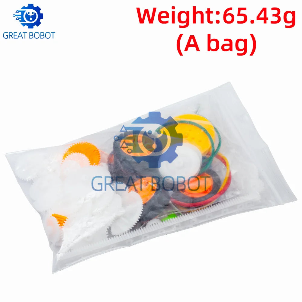 82PCS Toy Car Gear Kit – Motors, Gears, Axles & Belt Sleeves Toy Gear Kit Axl