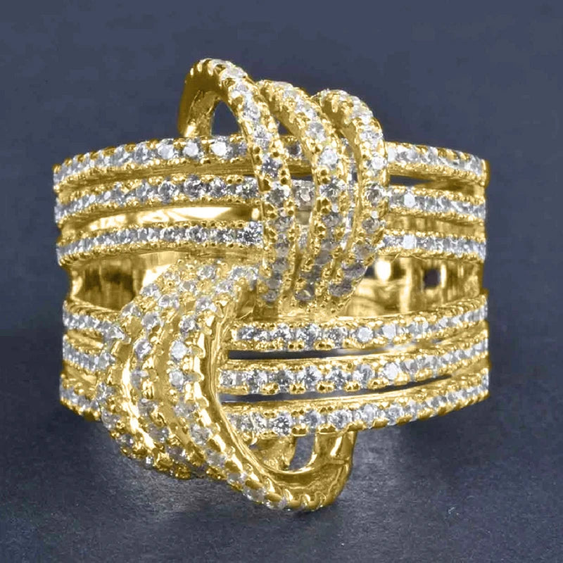 Huitan Women's Cubic Zirconia Pave Wedding Band Ring