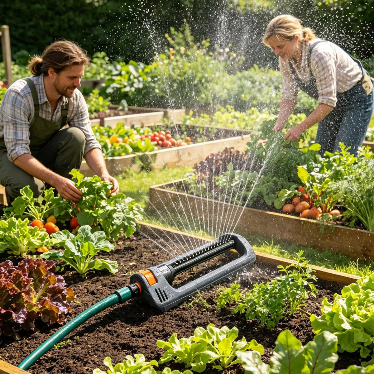 Oscillating Lawn Sprinkler 19 Nozzles – Heavy Duty Wide Coverage Oscillating Sprinkler Axl