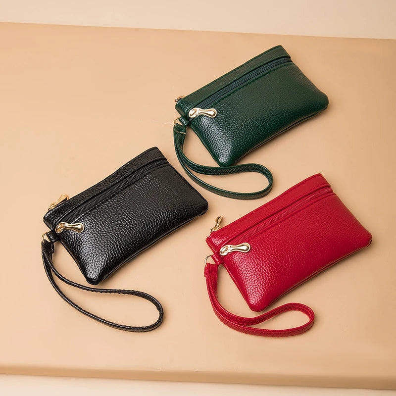 Women's PU Leather Mini Wallet – Zipper Coin Purse & Card Hold Mini Leather Wallet Axl