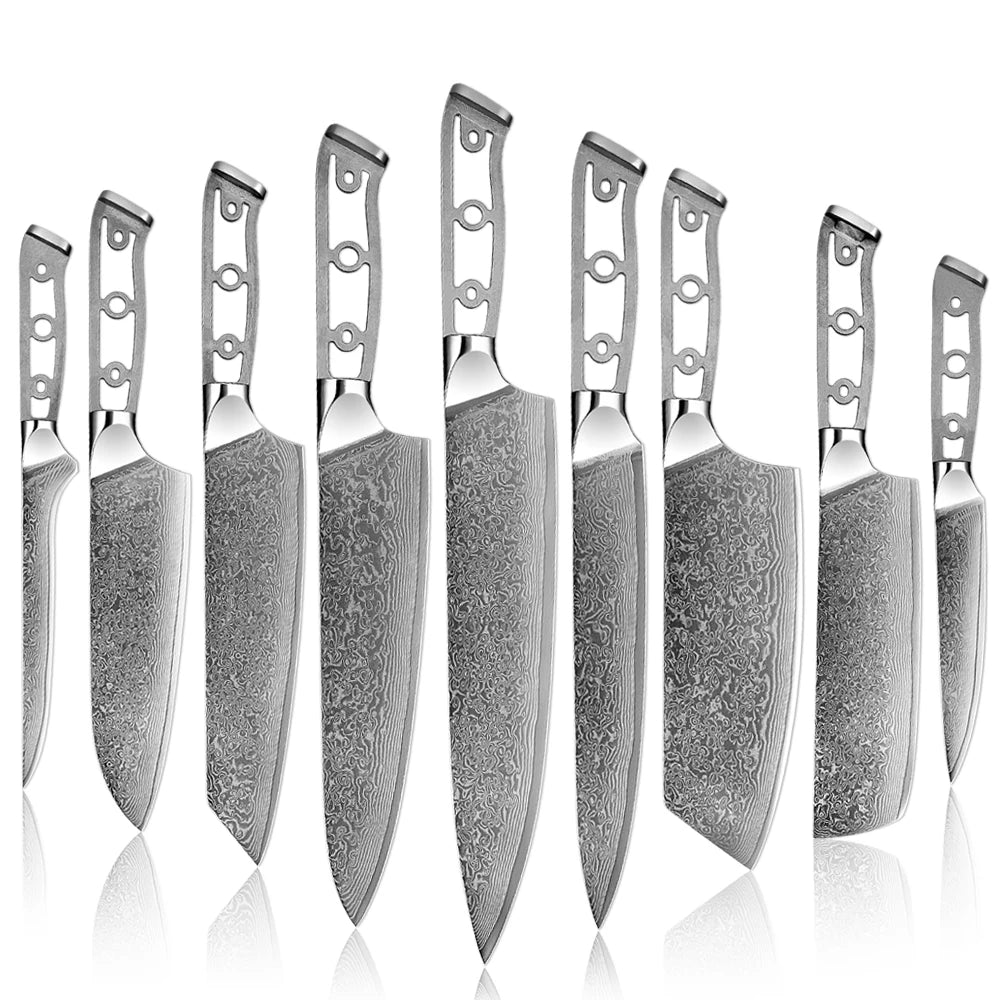 Damascus Steel Knife Blank Set – 8-Pc DIY Chef Knives | Xituo DIY Knife Blank Set Axl