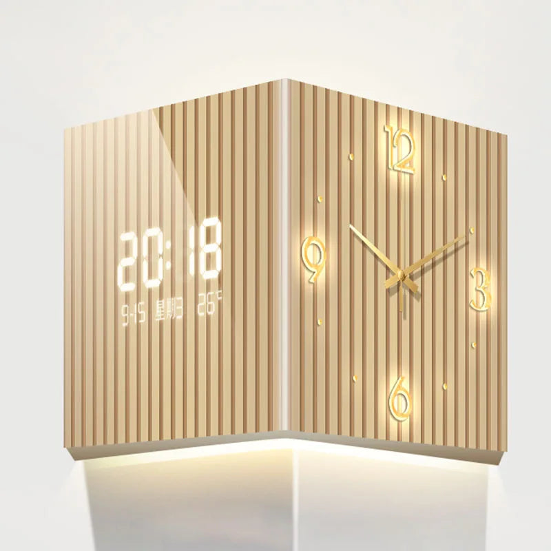 Modern LED Digital Wall Clock – Large Acrylic Calendar Clock LED Digital Wall Clock Axl Gold 30x30cm