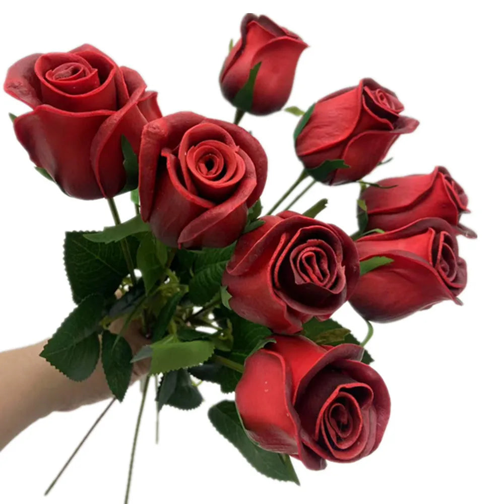 43CM Real Touch Artificial Rose Stem | Red Pink Black Orange Artificial Flower Stem Axl