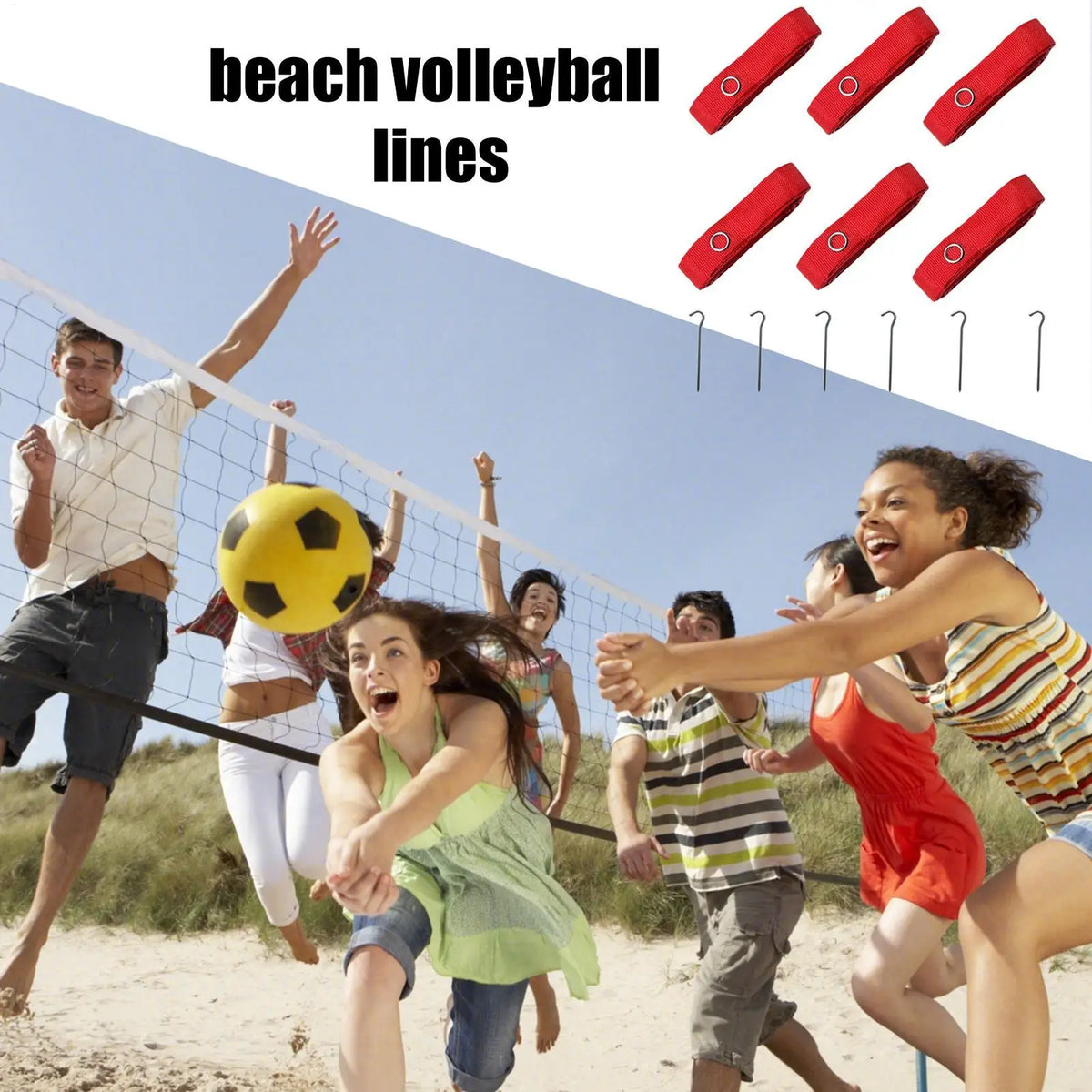 Beach Volleyball Court Boundary Cords – Portable & All-Weather Volleyball Court Boundary Axl