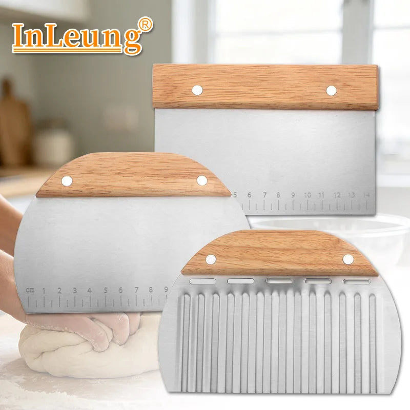 Stainless Steel Dough Bench Scraper & Pastry Cutter + Measure Dough Bench Scraper Axl