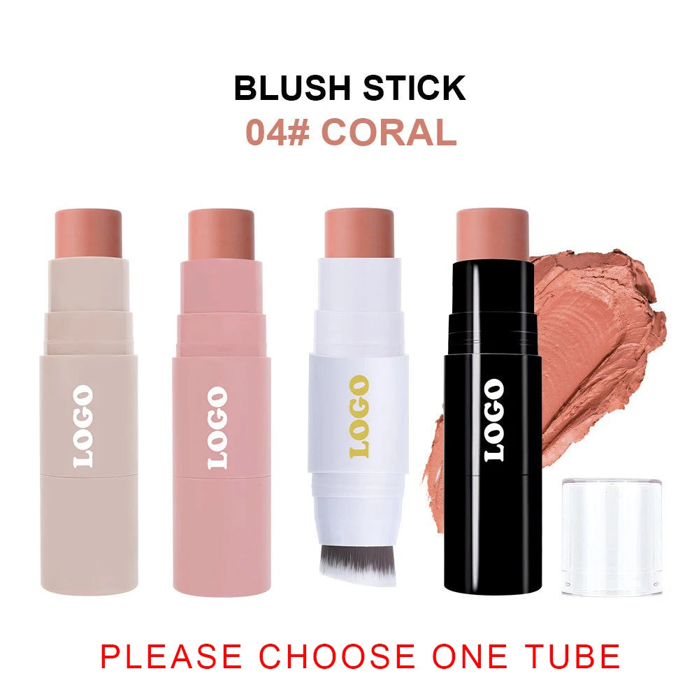 Waterproof Blush Stick – Long-Lasting Pigment Face Blusher Blush Stick Axl Blush 04 100pcs with logo