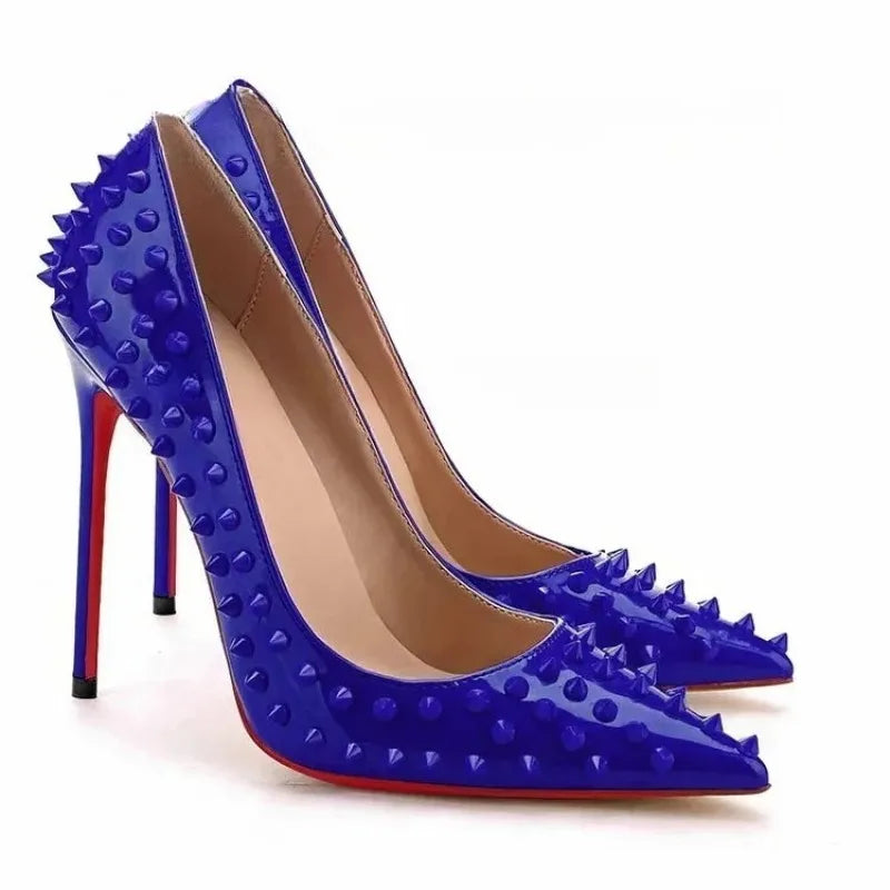 Women's Studded Stiletto Pumps | Pointed Toe High Heels Plus Size Stiletto Pumps Axl