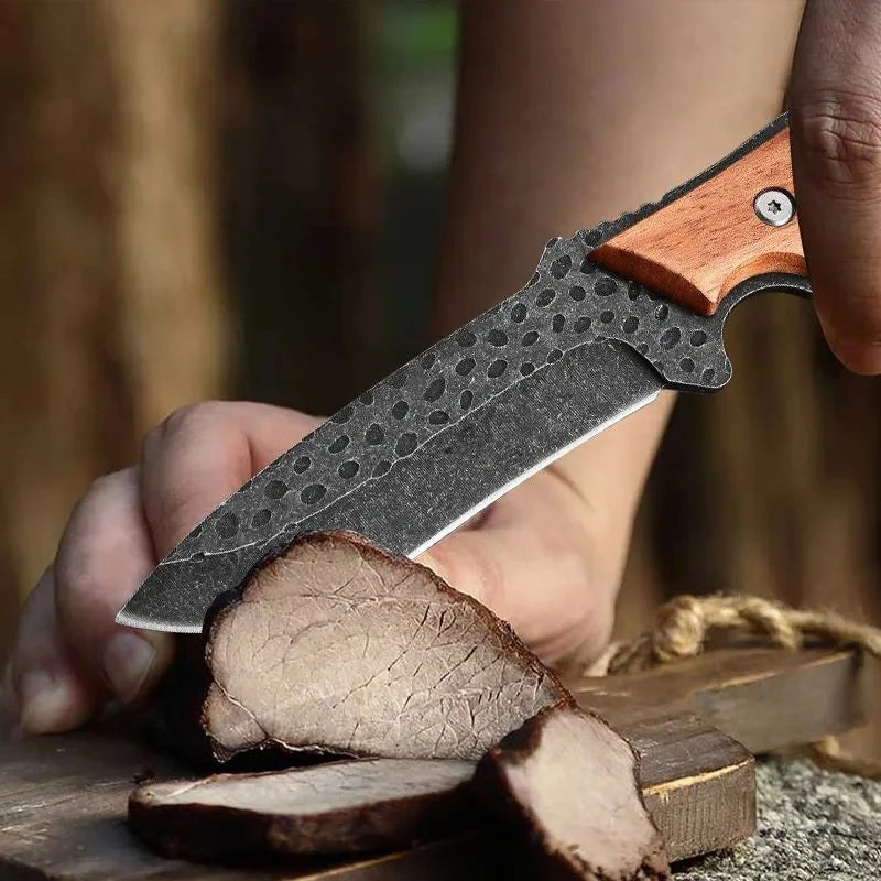 Hand Forged Butcher Knife 9.8" Stainless Steel Cleaver & Sheath Butcher Cleaver Knife Axl