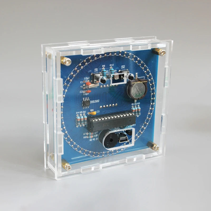 DIY LED Digital Clock Kit DS1302 – Rotating Display & Temp DIY Electronics Kit Axl