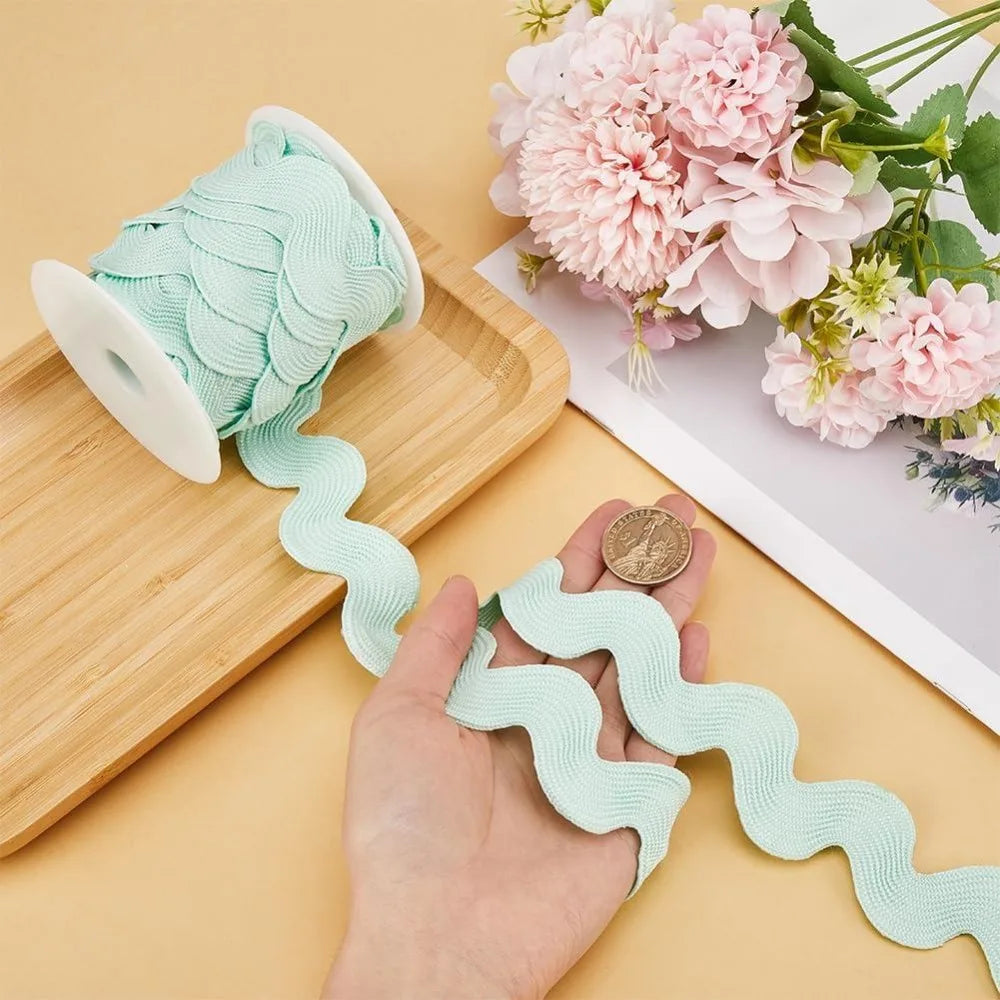10 Yards Aquamarine Rick Rack Zig Zag Fringe Trim 37mm Wide Sewing Trim Ribbon Axl