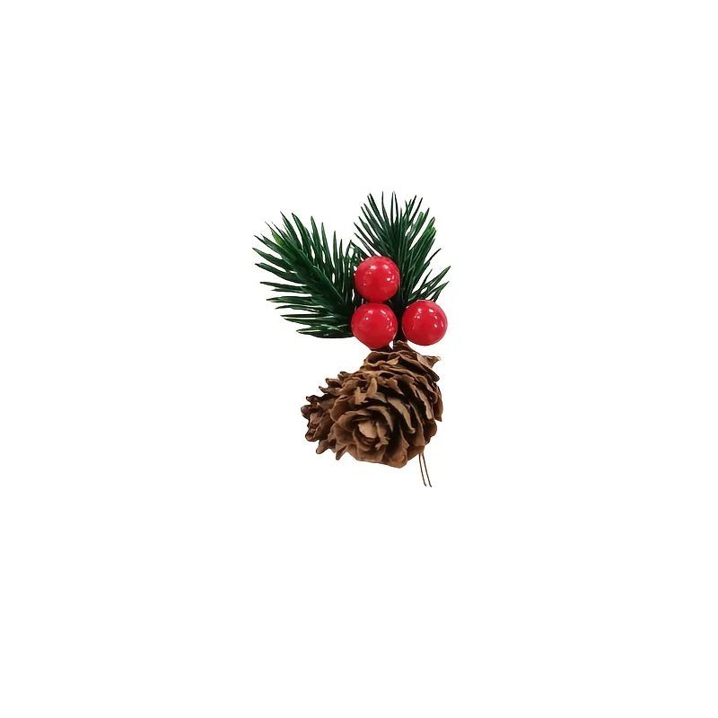 10 Artificial Pine Picks Red Berries & Pinecones – Xmas Wreaths Artificial Holiday Picks Axl 10pcs set