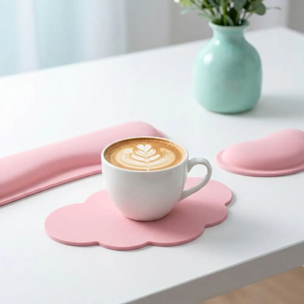 Cloud Shape Keyboard Wrist Rest Set – 3Pc Ergonomic Mouse Pad Wrist Rest Set Axl