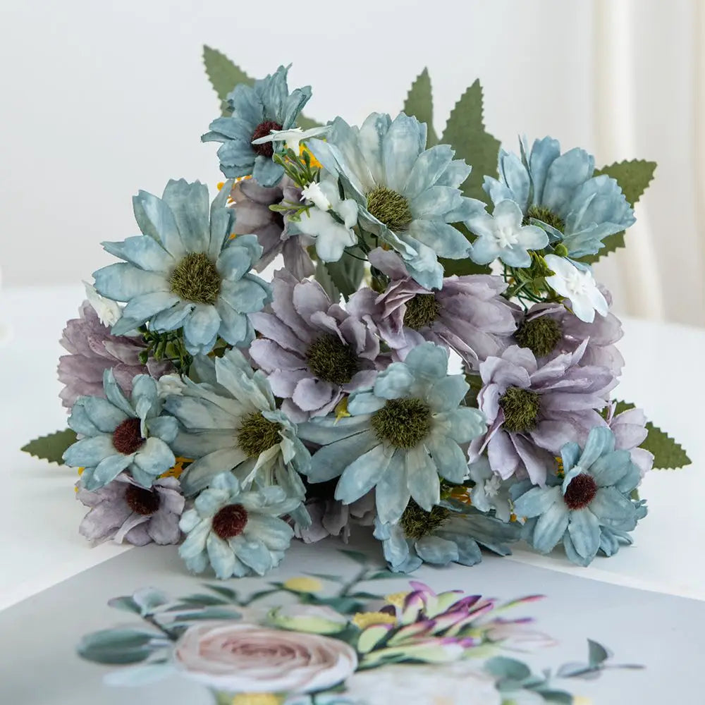 Silk Artificial Daisy Flowers – Wedding & Home Decor Bouquet Artificial Flower Bouquet Axl colour6 2pcs
