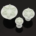 3-Piece Snowflake Fondant Plunger Cutter Set | Cake Decorating Fondant Plunger Cutter Axl as picture