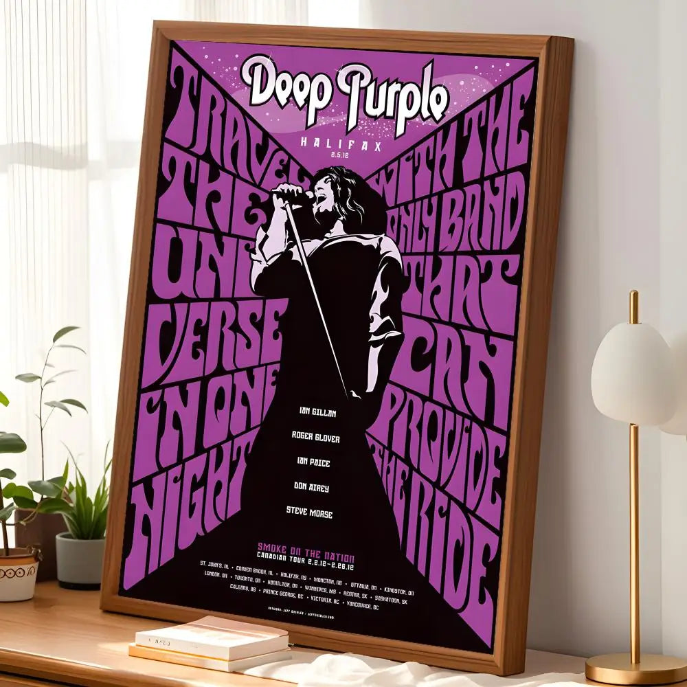Deep Purple Band HD PVC Wall Art Poster – Self-Stick Decor Wall Art Poster Axl