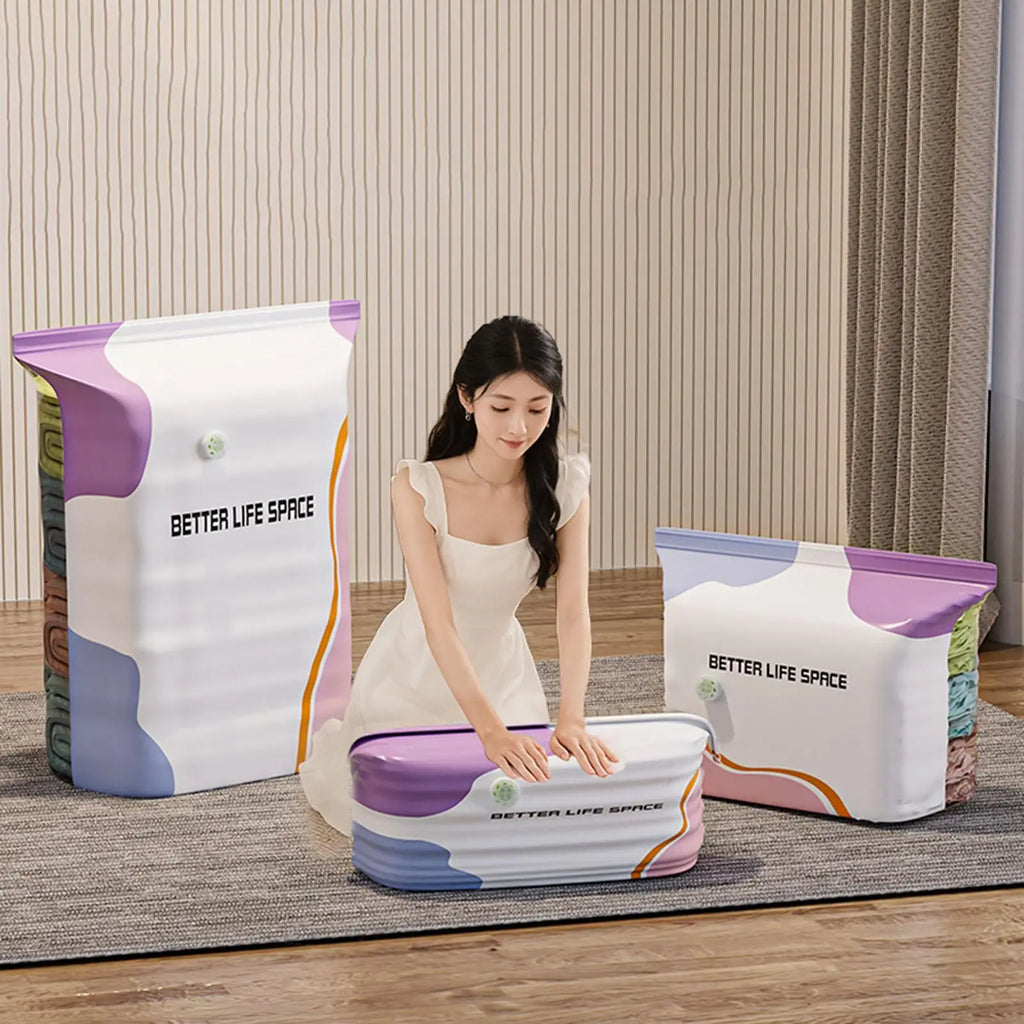No-Pump Vacuum Storage Bags – Large Space Saver 3 Pack Vacuum Storage Bags Axl