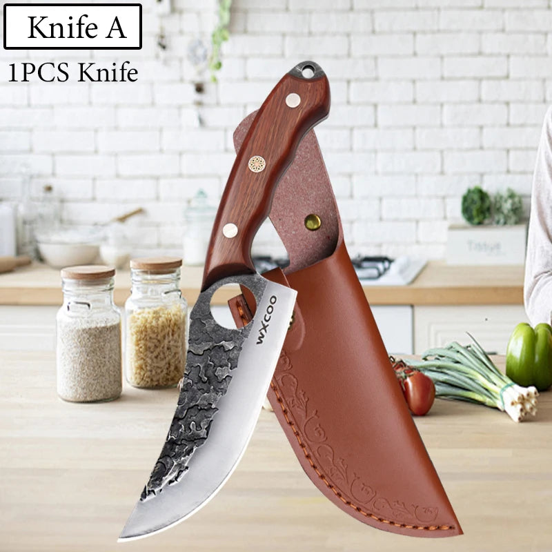 WXCOO Hand-Forged Japanese Chef's Knife – Multipurpose 14.5" Chef's Kitchen Knife Axl Knife A