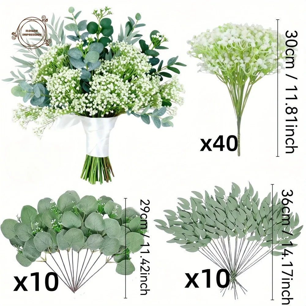 Artificial Baby's Breath Gypsophila Bouquet – Boho Wedding Decor Artificial Flower Bouquet Axl