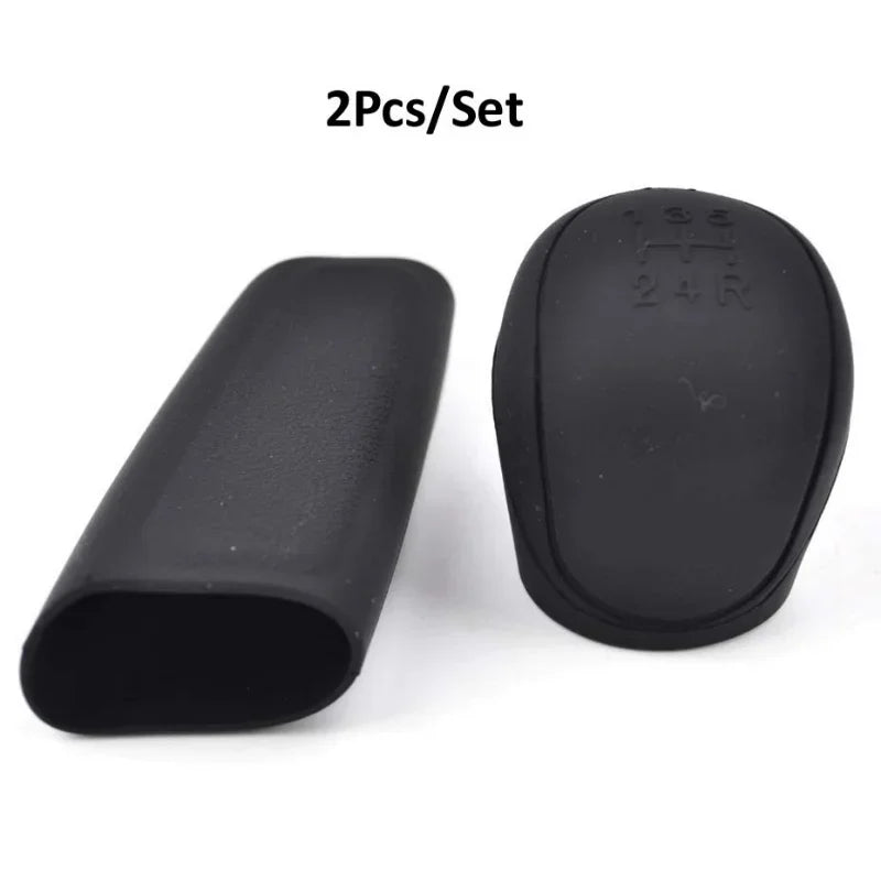 6-Piece Silicone Gear Shift Knob & Handbrake Cover Set Car Interior Accessory Axl