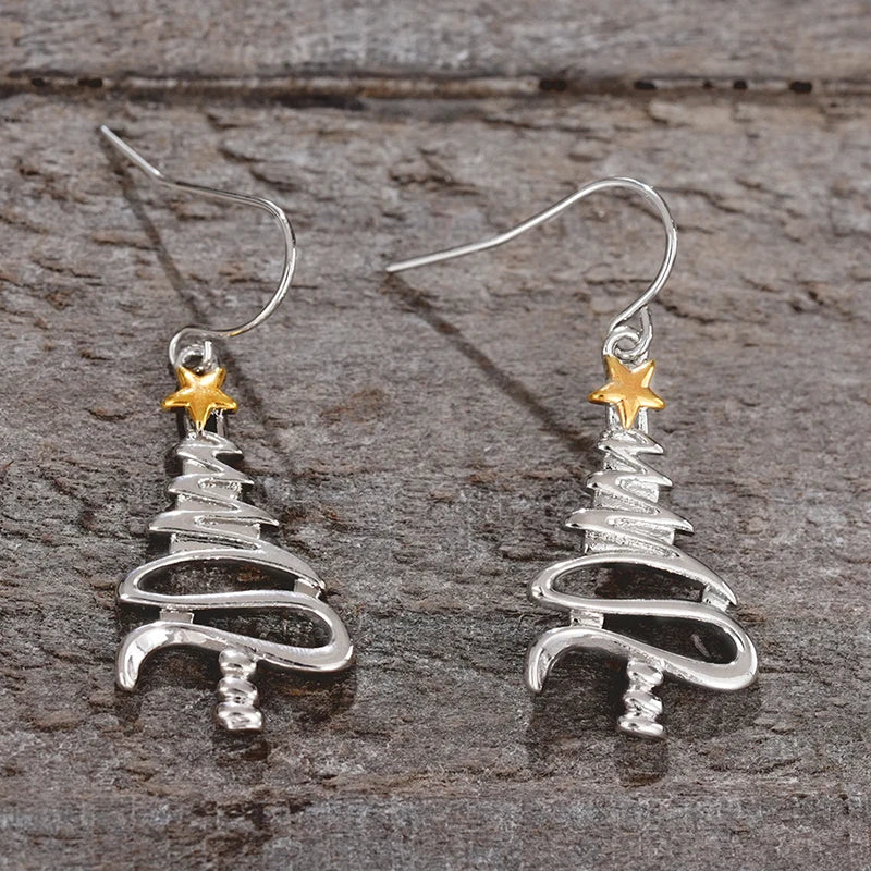 Huitan Christmas Tree Drop Earrings – Star Dangle for Women Drop Earrings Axl