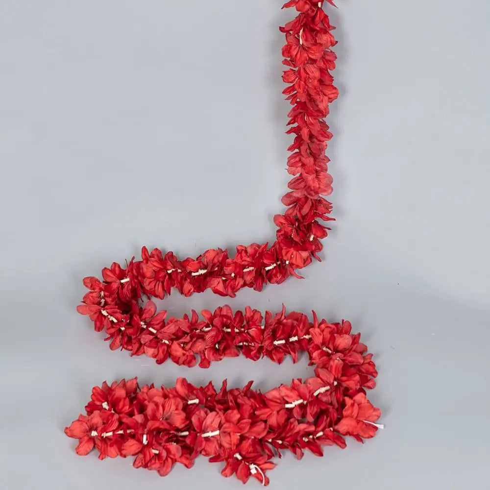 Artificial Silk Sakura Garland – Wedding & Party Floral Decor Silk Flower Garland Axl Red 3 pcs