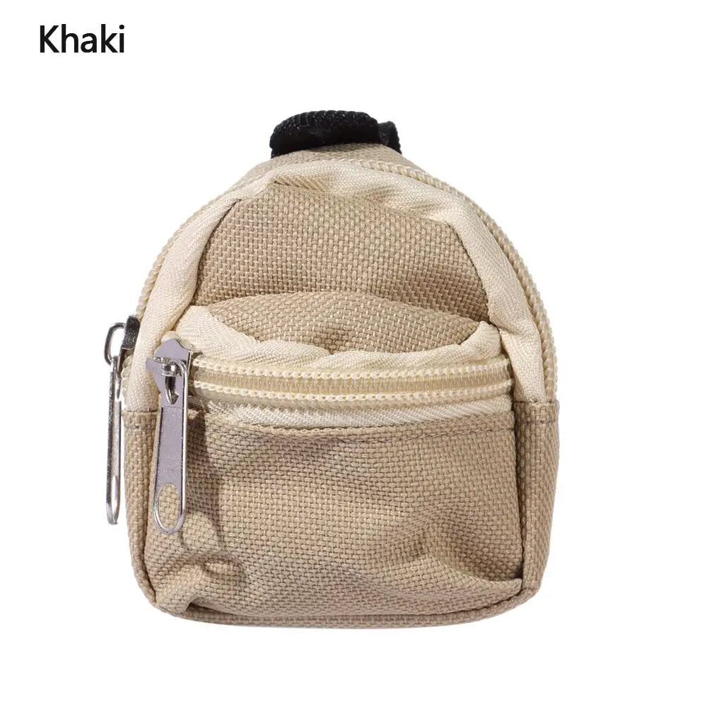 Mini Doll Backpack – Cute Cloth School Bag for 1/6 BJD Dolls Doll Accessory Axl khaki