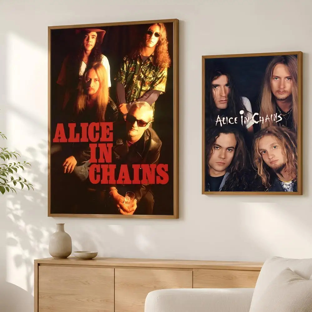 Alice in Chains Wall Poster – Self-Stick HD Waterproof Art Music Wall Poster Axl
