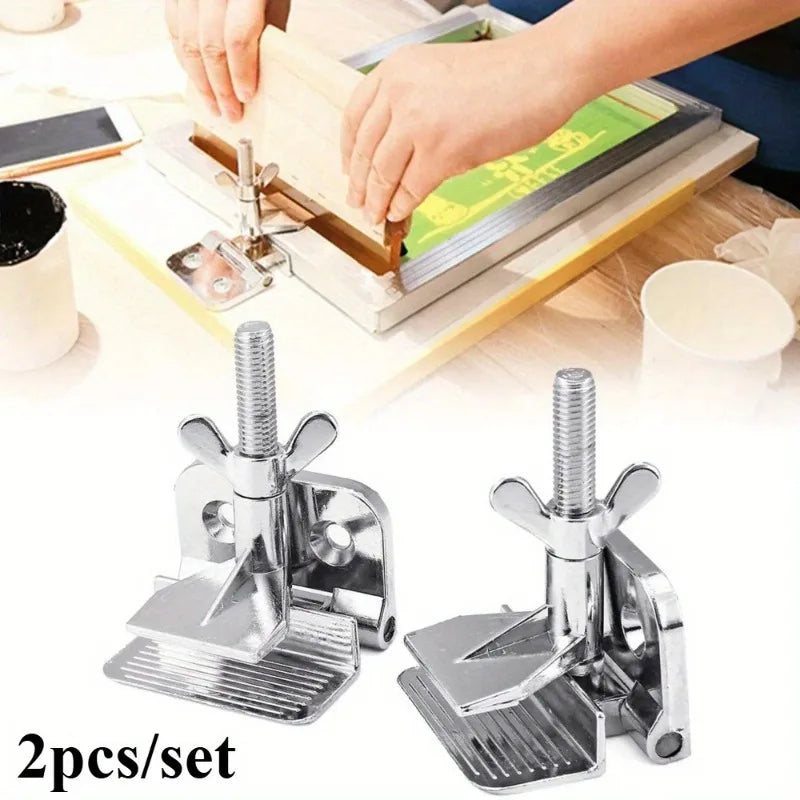 2-Pack Metal Hinge Clamps for Silk Screen Printing – 60x85mm Screen Printing Clamps Axl 2pcs
