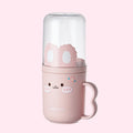 Kids Cartoon Mouthwash Cup & Toothbrush Holder | Travel Set Toothbrush Cup Holder Axl Pink