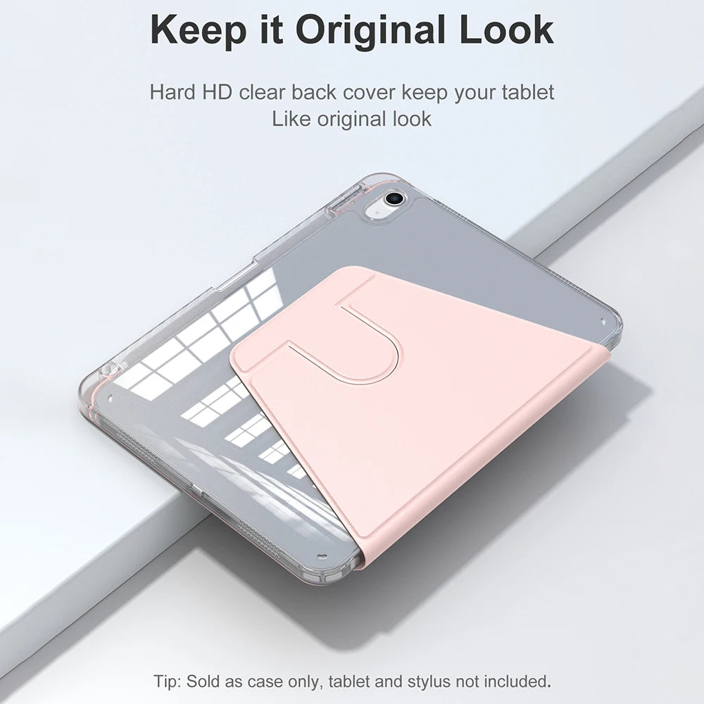 Crystal Clear iPad Case | Sleep/Wake Shockproof TPU Cover Tablet Protective Case Axl