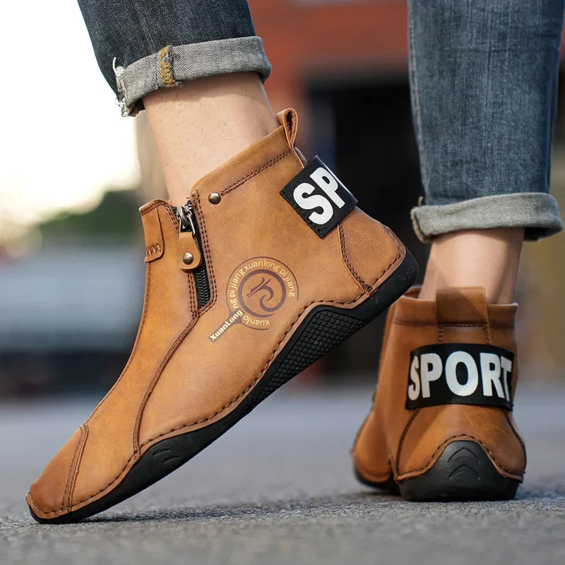 Men's British Chelsea Boots – Genuine Leather Winter Ankle Boots Men's Chelsea Boots Axl