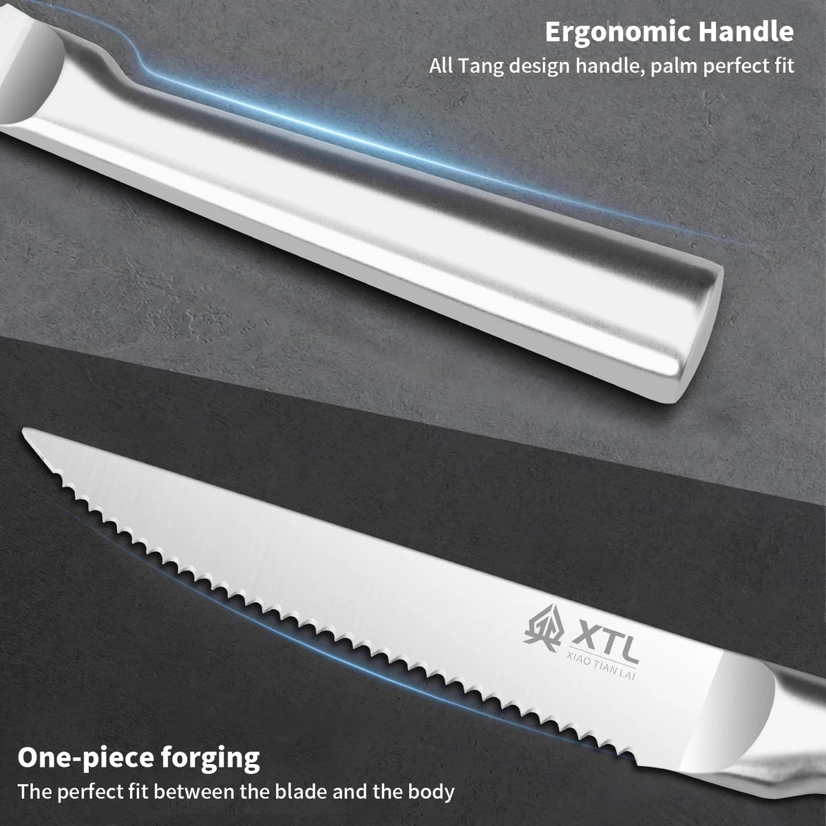 PLYS Stainless Steel Steak Knife Set – 4, 6 or 8 Piece Steak Knife Set Axl